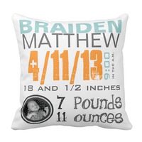 birth announcement pillow gift for new mom